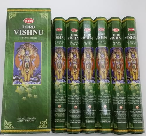 HEM Lord Vishnu Hexa Räucherstäbchen, 6 Packungen x 20 Stäbchen = 120 Stäbchen von HEM