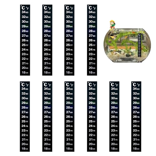 10 Stück Thermometer Aufkleber Aquarium Digitales Thermometer zum Aufkleben Kleiner Thermometer Aufkleber Tragbar Präzises Thermometer mit Farbwechsel Patch Geeignet für Aquarien und Fischbecken (1#) von HEMAJI