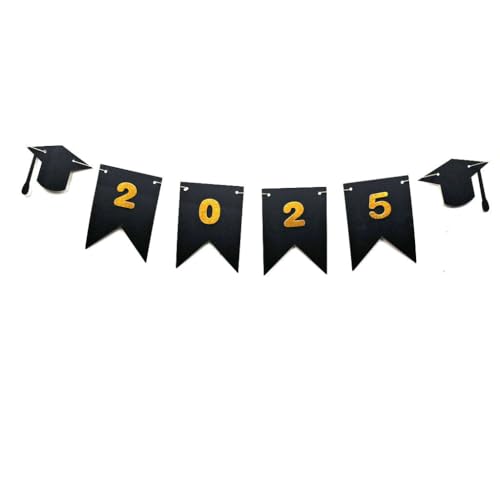 2025 Abschlussbanner, vorbespannt, Schwarz und Gold, 2 m Länge, Abschlusskappen-Design 2025, Abschlussdekoration, Abschlussfeier, Party-Dekoration 2025 Abschlussbanner, vorbespannt, Schwarz und Gold, 2 m Länge, Abschlusskappen-Design 2025, Abschlussdekoration, Abschlussfeier, Party-Dekoration von HEMARTY