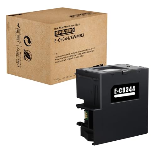 HEMEINY Wartungstank-Ersatz für C9344 oder C12C934461 Tinten-Wartungsbox, funktioniert mit XP2100 XP2105 XP3100 XP3105 XP4100 XP4200 XP4205 WF-2810 WF-2830 WF-2850 WF-2851 WF2930 WF2950 Drucker von HEMEINY