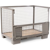 C-Ware HEMMDAL Euro-Gitterbox mit Doppelvorderwandklappe, HxBxT 970 x 1.240 x 835 mm, steingrau C-Ware HEMMDAL Euro-Gitterbox mit Doppelvorderwandklappe, HxBxT 970 x 1.240 x 835 mm, steingrau von HEMMDAL