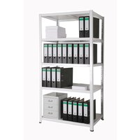 HEMMDAL Aktenregal, Stecksystem, HxBxT 1.800 x 900 x 600 mm, 5 HDF-Böden, Fachlast 150 kg, max. 110 Ordner, weiß von HEMMDAL