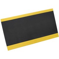 HEMMDAL Anti-Ermüdungsmatte ErgoSoft Classic, texturiert, 1-lagig, BxL 900 x 3.000 mm, schwarz/gelb von HEMMDAL