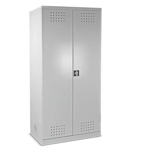 HEMMDAL Gefahrstoffschrank aus Stahlblech mit 4 Auffangwannen | HxBxT 192 x 92 x 58 cm | 40 kg Boden Tragkraft | Chemikalien- und Pflanzenschutzmittelschrank mit Sicherheitsverschluss | Made in EU von HEMMDAL
