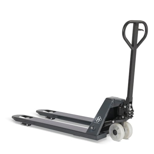 HEMMDAL Hubwagen | 2.000 kg Tragkraft | 1.150 mm Gabellänge | Lenkrad/Gabelrolle aus verschleißarmen Nylon | Einfach-Gabelrollen | Palettenhubwagen von HEMMDAL
