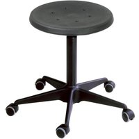 HEMMDAL Hocker, PU-Sitz, Sitzhöhe 410-535 mm, Stahlbasis, Rollen von HEMMDAL