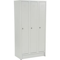 CEHA Kleiderspind mit Sockel HG-S-2, Drehriegelverschluss, 3 Abteile, lichtgrau von CEHA