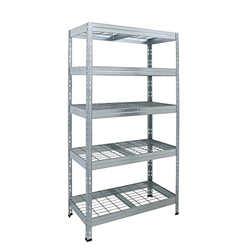 HEMMDAL Outdoor-Weitspannregal - 1.500 kg Tragkraft - HxBxT 180 x 90 x 45 cm - Steckregal mit 5 höhenverstellbaren Böden - 400 kg max. Fachlast - TÜV geprüft - Schwerlastregal aus verzinktem Stahl von HEMMDAL