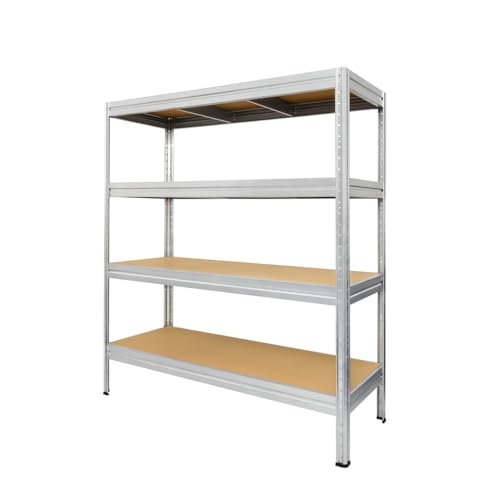 HEMMDAL Schwerlastregal - 2.400 kg Tragkraft - HxBxT 177 x 120 x 45 cm - Steckregal mit 4 höhenverstellbaren Böden - 600 kg Fachlast - Gestell aus galvanisiertem Stahl - Made in EU - Werkstattregal von HEMMDAL