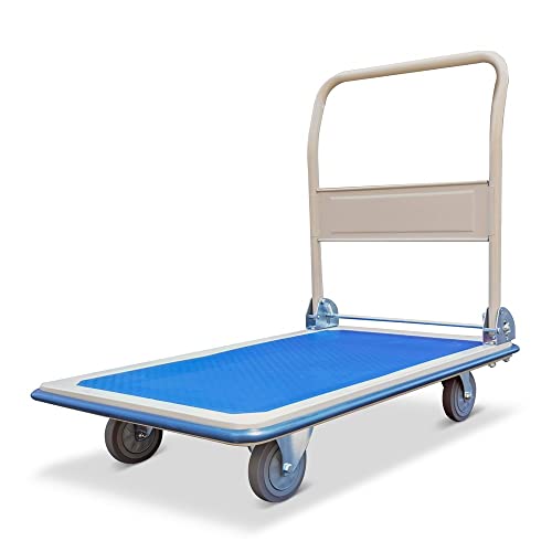 HEMMDAL Transportwagen | 150 kg Tragkraft | HxBxT 81,2 x 72 x 46,2 cm | Lagerwagen mit Vollgummi-Bereifung | großer Fahrkomfort | geräuscharm & elastisch | Plattformwagen aus Stahlblech | klappbar HEMMDAL Transportwagen | 150 kg Tragkraft | HxBxT 81,2 x 72 x 46,2 cm | Lagerwagen mit Vollgummi-Bereifung | großer Fahrkomfort | geräuscharm & elastisch | Plattformwagen aus Stahlblech | klappbar von HEMMDAL