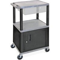 HEMMDAL Kunststoff-Transportwagen mit Unterschrank, grau von HEMMDAL