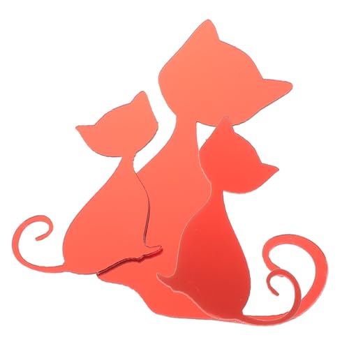 HEMOTON Spiegel Aufkleber Set 3d Katze Acryl Decals Dekorative Kunst Für Glatte von HEMOTON