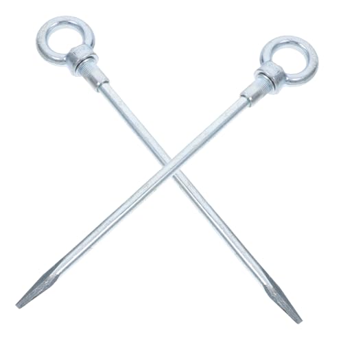 2 Stück Heavy Duty Zeltheringe für Camping Lange Metall Erdnägel Robust für Harte Böden für Zelte Pavillons und Outdoor Aktivitäten von HEMOTON