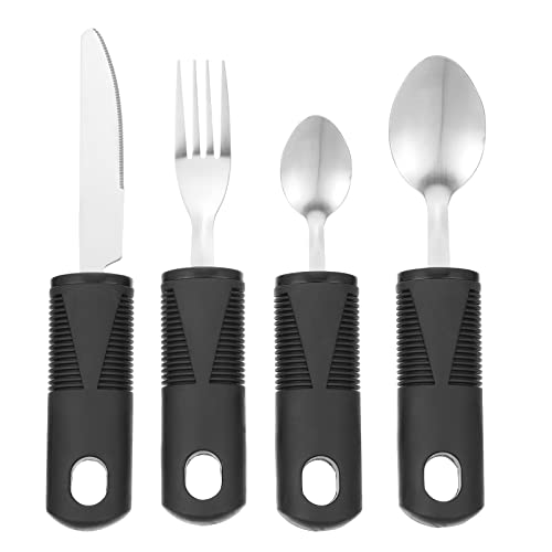 HEMOTON Adaptive Utensilien Easy Grip Besteck Set Rutschfest Behinderten Esshilfe Besteck mit Dickem Griff Besteck für Senioren,Menschen,Handzittern,Behinderte von HEMOTON