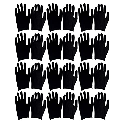 Dünne Handschuhe 12 Paar Baumwollhandschuhe Arbeitsschutzhandschuhe Bequeme Arbeitshandschuhe Handschutz Handschuhe Schwarz Größe L (dünn) Stoffhandschuhe von HEMOTON