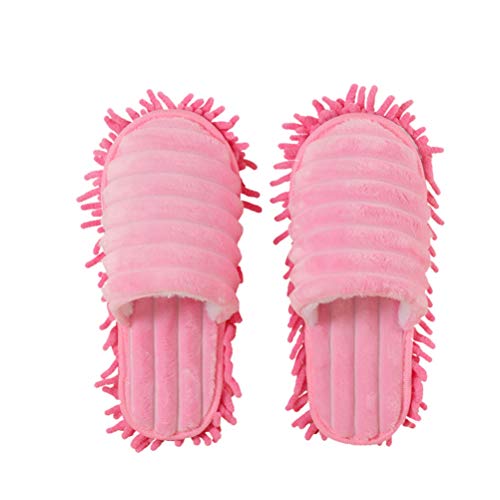 HEMOTON 1 Paar Bodenwischer Lazy Slippers Hausschuhe Mop Schuhe Reinigungspantoffeln Staub Putzschuhe Microfaser Staubmopp Bodenreiniger Wischmop für Boden Schmutz Haare Reinigung von HEMOTON