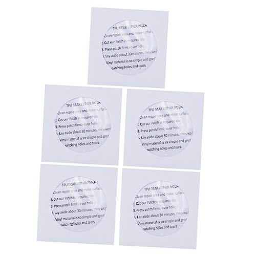 HEMOTON 1 Satz TPU Selbstklebende Reparaturpatches wasserdichte Flickstücke Für Luftmatratzen Pools Und Zelte Zur Abdichtung Von Lecks Und Rissen Transparent Und Langlebig 5 Stück von HEMOTON