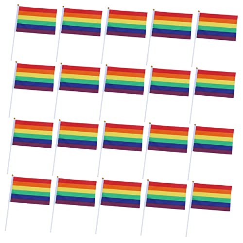HEMOTON 1 Satz Teiliges Regenbogenfahnen Für Pride Flags Deko Für LGBT Feiern Für Partys Festivals Und Garten Dekorationen 20 Stück von HEMOTON