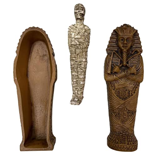 HEMOTON 1 Set Sarg mit Mummy Figur Anubis Sarkophag Kasten Gott des Jenseits Und Mummifikation Anubis Sargkulptur Ägypten Dekoration Ornament von HEMOTON