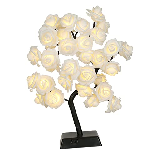 HEMOTON Hochzeitsdekoration 1 Stück Rose Tischlampe Geschenk Miss Pvc Haushalt Weiß LED-Dekor von HEMOTON