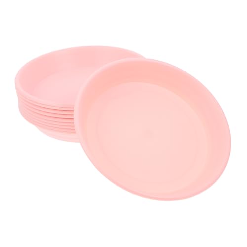 HEMOTON 10 Stück Bunter Blumentopfsockel Topf Untertasse Tablett Klare Anzuchttöpfe Mit Drainage Saftige Untertasse Blumenkugelbodenschale Pflanzschale Übertopf-untertasse Trog Für Pp Rosa von HEMOTON