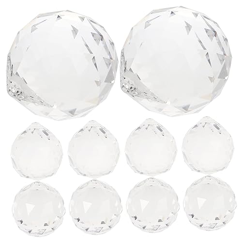 HEMOTON 10 Stück Kristallkugel -Beleuchtungszubehör Kronleuchter Ball Prisma Weihnachtsbaum -Ornamente Hängendes mit Kristallprismen Weißer Kristall Transparent von HEMOTON
