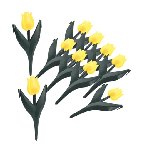 HEMOTON 10 Stück Teiliges Kunststoff Gartenzaun mit Tulpen Design Dekorative Randeinfassung für Blumenbeete Langlebig und Installieren für Garten und von HEMOTON