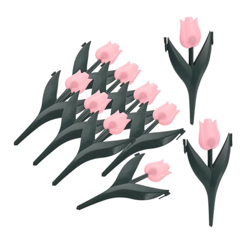 HEMOTON 10 Stück Teiliges Tulpen Gartenzaun Kunststoff Dekorative Gartenumrandung für Blumenbeete Rasenkanten und Wetterfest und Realistisch Gestaltet von HEMOTON