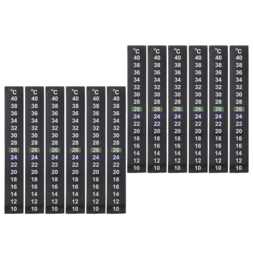 12 Stück Aquarium Thermometer Aufkleber, Thermometer Für Fischbecken, Temperaturstreifen Farbwechselstreifen 10℃~40℃/50℉~104℉, Flüssigkristall, Schwarz, 13x2cm, Ideal Für Zuhause Und Aquarium 12 Stück Aquarium Thermometer Aufkleber, Thermometer Für Fischbecken, Temperaturstreifen Farbwechselstreifen 10℃~40℃/50℉~104℉, Flüssigkristall, Schwarz, 13x2cm, Ideal Für Zuhause Und Aquarium von HEMOTON