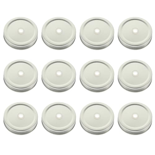 HEMOTON 12 Stücke Edelstahl Mason Jar Deckel mit Loch Einmachgläser Ersatzdeckel Einmachglasdeckel Marmeladengläser Abdeckung für Wide Mouth Mason Jar Canning Normaler Mund Auslaufsicher HEMOTON 12 Stücke Edelstahl Mason Jar Deckel mit Loch Einmachgläser Ersatzdeckel Einmachglasdeckel Marmeladengläser Abdeckung für Wide Mouth Mason Jar Canning Normaler Mund Auslaufsicher von HEMOTON