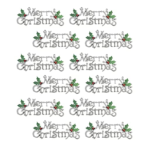 HEMOTON 12st Weihnachtsbrief Tür Frohe Weihnachten-Schild Aus Kunststoff Weihnachtstürhänger Frohe Weihnachten Briefzeichen Weihnachtstüranhänger Glitzernd Ornament Plastik Weihnachtsbaum von HEMOTON