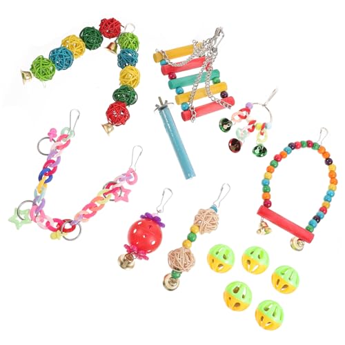 HEMOTON 13 Stück Teiliges Papageien spielzeugset zum Aufhängen Vielseitige Schaukel Kauspielzeug Hängematte und Leiter Langlebig Handgefertigt Geeignet für Papageienarten Zufällige Farbe HEMOTON 13 Stück Teiliges Papageien spielzeugset zum Aufhängen Vielseitige Schaukel Kauspielzeug Hängematte und Leiter Langlebig Handgefertigt Geeignet für Papageienarten Zufällige Farbe von HEMOTON