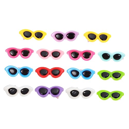 HEMOTON 15 Stück Teiliges Niedliche Sonnenbrillen Haarnadeln für Hunde und Katzen Leichte Langlebige Party Haarschmuck für Haustiere Praktische Accessoires für Langes Fell von HEMOTON