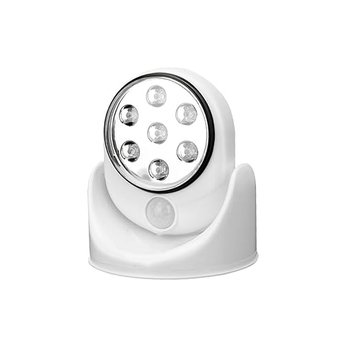 HEMOTON 180 Außenwandleuchten Treppenlichter Licht Mit Bewegungsmelder Gartenlampe Batterie Wandleuchte Led-gartenleuchten Flurbeleuchtung Bewegungssensor Lipgloss Nachtlicht Weiß Rotieren von HEMOTON