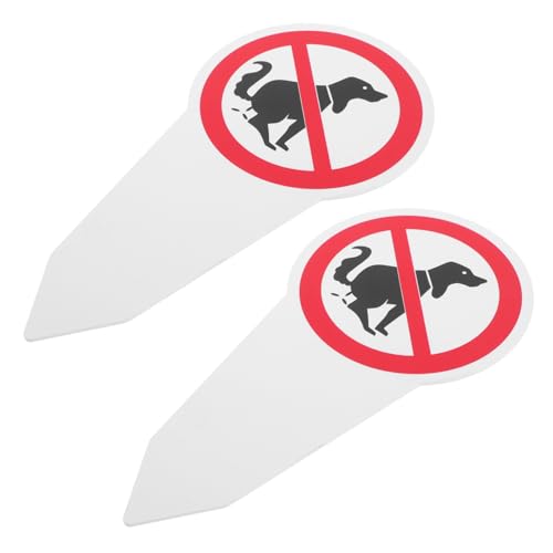 HEMOTON 2 Robuste Gartenschilder No Dog Allowed mit Erdspieß Witzige Warnung gegen Hundekot Wetterfestes Steckschild für Garten Außenbereich Einfache Langlebig von HEMOTON