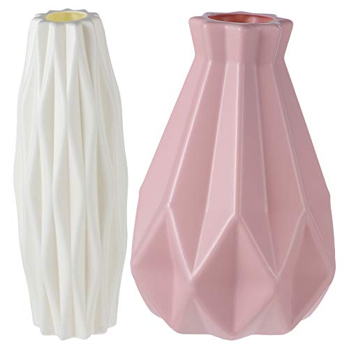 HEMOTON 2 Stück Blumenvase Moderne Geometrische Vase Origami Geformte Vase Tischdekoration Blumenhalter für Home Office von HEMOTON