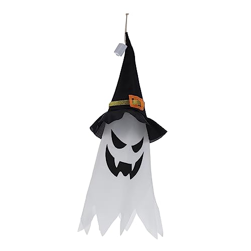 HEMOTON 2 Stück Halloween Deko LED Hängelampe Grimasse und Wetterfeste Halloween Laterne für Garten Outdoor Gruselige Geisterlichter von HEMOTON