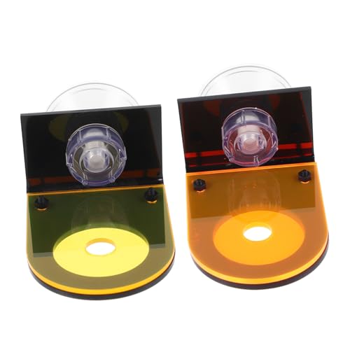 HEMOTON 2 Stück Korallen Rack Fluoreszierender Korallenhalter Verstellbar Stabile Basis für Korallenvermehrung Aquarium Zubehör Orangener und Gelber Einzelhalter von HEMOTON