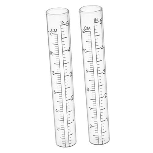 HEMOTON 2 Stück Regenmesser Ersatzglas aus Langlebigem Glas Präzise Messung der Niederschlagsmenge Transparentes Ersatzrohr für Außenbereich für Garten Terrasse und Landwirtschaft von HEMOTON