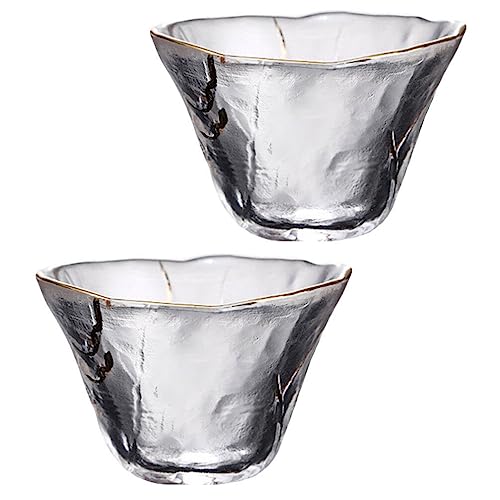 HEMOTON 2 Stücke Chinesische Teetasse 100ml Glas Teebecher Japanische Sake Cup Set Kung Fu Tasse Becher Glasbecher Glastasse Keramiktasse Teeschale Trinkbecher Teeservice Kungfu Tee Geschenke von HEMOTON