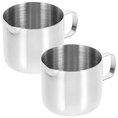 HEMOTON 2 Stücke 30ML Sauceschalen Sauciere Milchkännchen Tauchschale Edelstahl Milchkanne Sahnekanne Milchkaffee Tasse Krug Fett- Trenn- Kanne für Milch Sushi Soja Kaffee, 3.8X3.4CM von HEMOTON