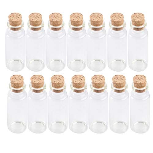 HEMOTON 20 Stück Glasflaschen Gläser Gewürzgläser-Set mit Korken Mini Glasfläschchen Bonbon Gläser Set, Aufbewahrung von Ölen, Reagenzglas 40ml von HEMOTON