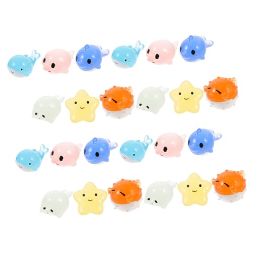 HEMOTON 24 Stück Teiliges Aquarium Deko Meereslebewesen Leuchtende Tierfiguren aus Harz und Langlebig für Süß und Farbwechselndes Nachtlicht Einfach zu Reinigen und Installieren von HEMOTON