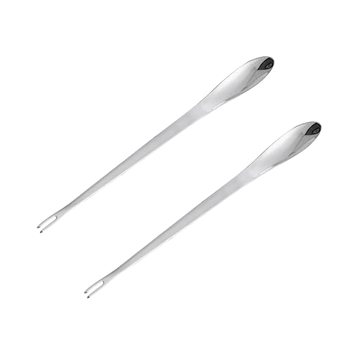 HEMOTON 2St Edelstahl besteck rostentferner besteck Gastrozubehör Krabbenlöffel für Meeresfrüchte Garnelengabeln Werkzeug Krabbennadel Krabben Flaschenöffner Krabbengabel von HEMOTON