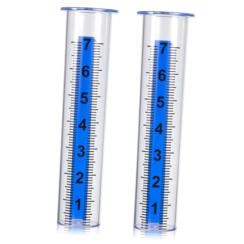 HEMOTON 2Stücke Regenmesser Präzise Wasserstandsanzeige Robustem Kunststoff Für Garten Und Außenbereich Ablesbar Transparent Zur Wetterüberwachung von HEMOTON
