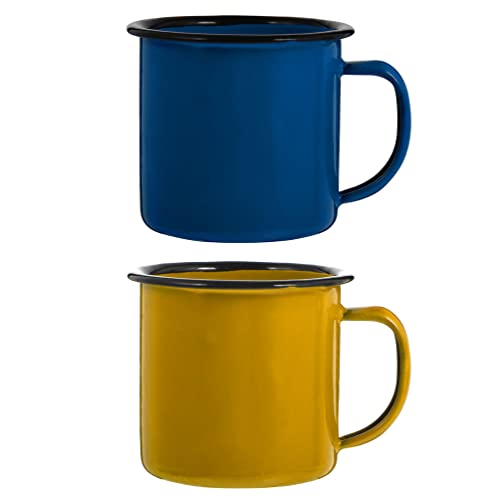 HEMOTON 2st Altes Schnapsglas Emaille Trinkbecher Camping Kaffeebecher 2er Emaillierte Zinntasse Trinkbecher Aus Emaille Xxl Tasse Mehrzweckschale Teebecher Bier Reisen Weinglas Schüttgut von HEMOTON