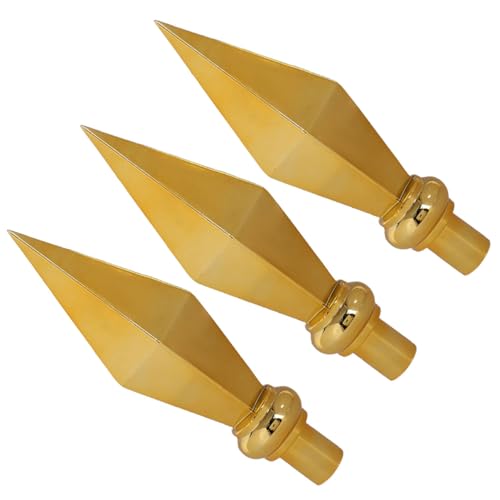 HEMOTON 3 Stück Fahnenmast Kopf Dekoration Goldene Aluminium Fahnenmast Spitze für Outdoor Verwendung Wetterfest und Praktisch von HEMOTON