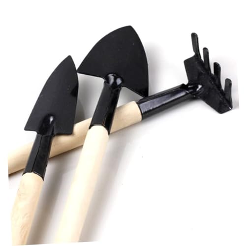 HEMOTON 3 Stück Mini Gartentools Teiliges Set mit Holzgriff Kleine Schaufel Rechen und Robustem Eisen Leicht für Gartenpflanzungen Schwarz Praktische Handgeräte HEMOTON 3 Stück Mini Gartentools Teiliges Set mit Holzgriff Kleine Schaufel Rechen und Robustem Eisen Leicht für Gartenpflanzungen Schwarz Praktische Handgeräte von HEMOTON