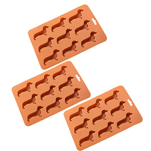 3 Stück Silikon Dackel Eiswürfelform – Antihaft Hund Geformte Eiswürfelschale Für Diy Pralinen, Cocktails, Desserts Und Gefrorene Getränke von HEMOTON