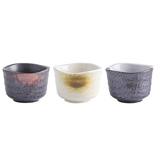 HEMOTON 3 Stücke Keramik Japanische Sake Set Sake Tassen Becher Teetasse Keramiktasse Porzellan Teebecher Teeschale Geschenk für Heiße oder Kalte Sake Zuhause Restaurant von HEMOTON